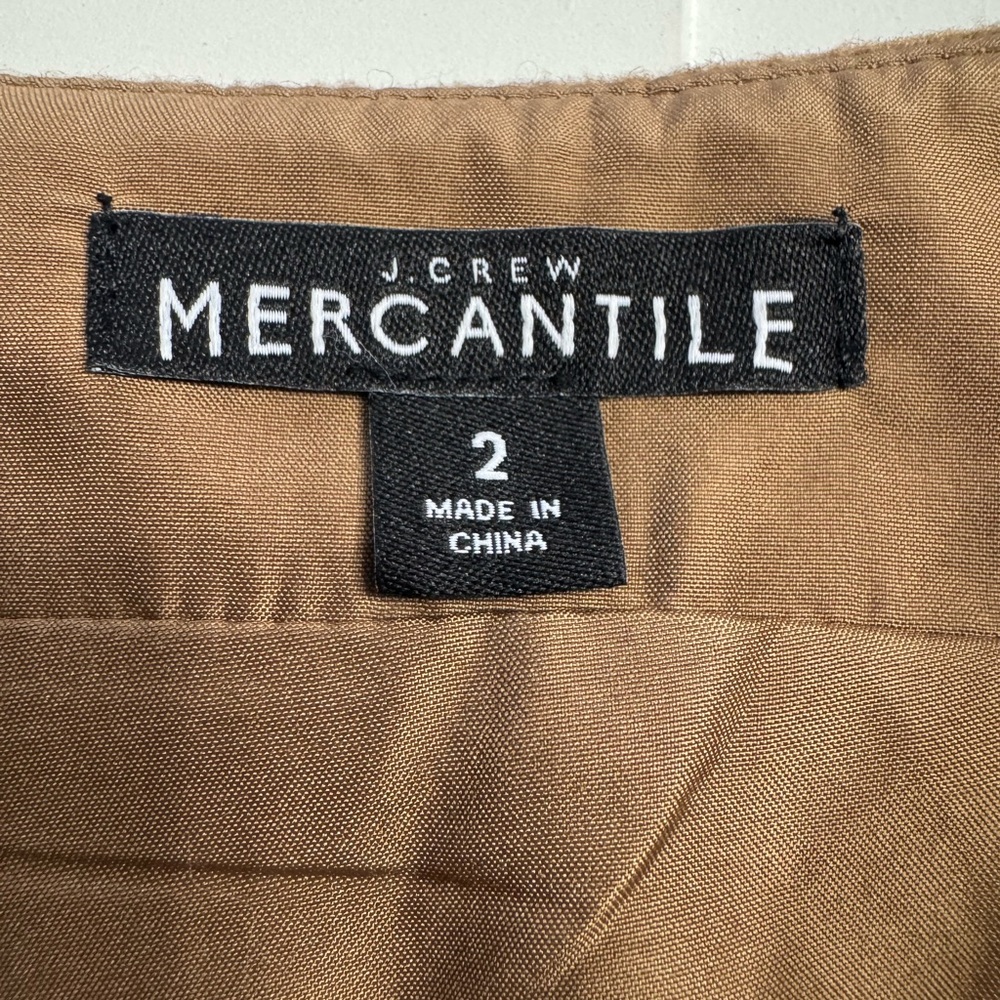 J. Crew Mercantile Wool Blend Brown Pencil Skirt Lined Business Casual Size 2 - Picture 2 of 7